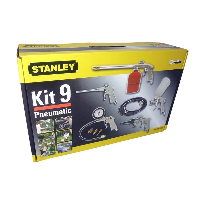 Nu air Stanley Kit de accesorios de aire comprimido 9 con inflador de neumáticos