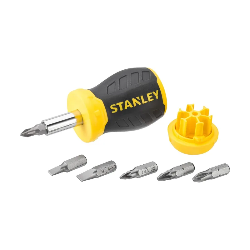 Stanley Destornillador de trinquete multipunta corto