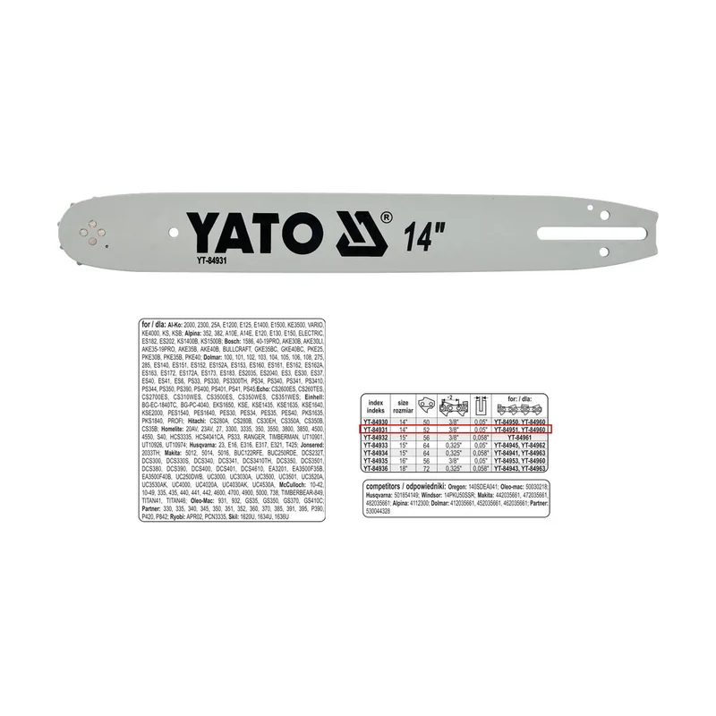 Yato YT-84931 espada de motosierra