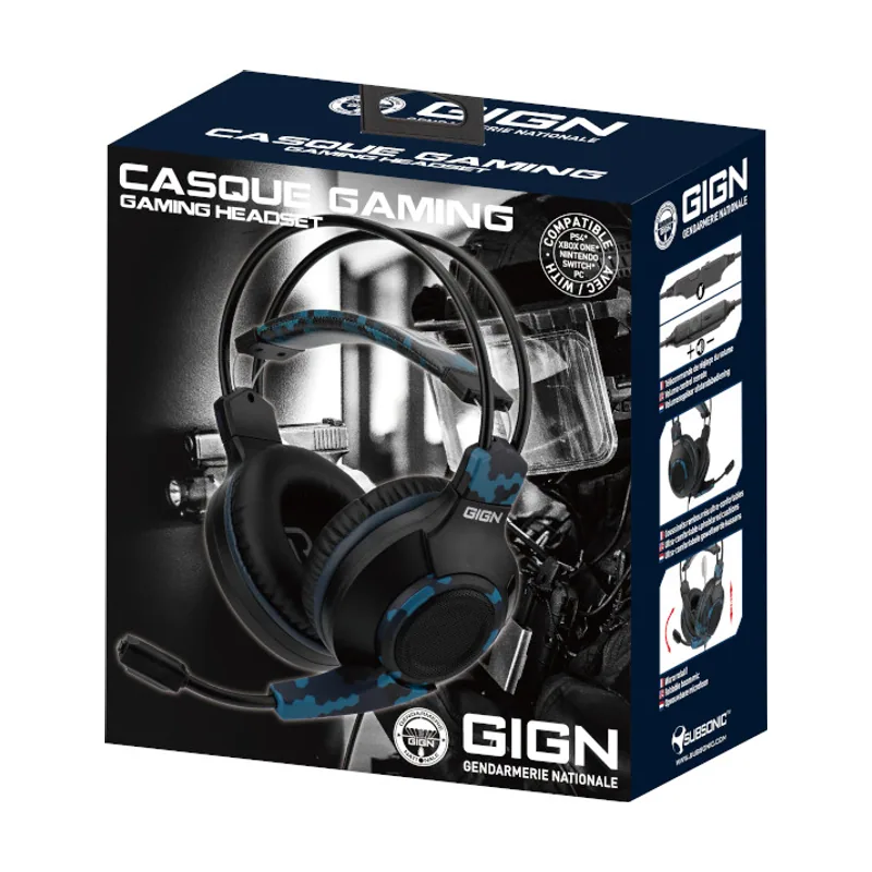 Subsonic GIGN Auriculares para juegos 50 mms con micrófono para PS5