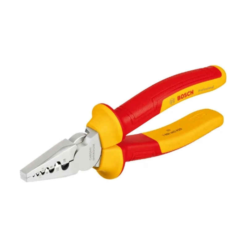 Bosch Professional alicate de crimpado aislado VDE de 180 mm rango crimpado desde 0,25 mm² hasta 16 mm²