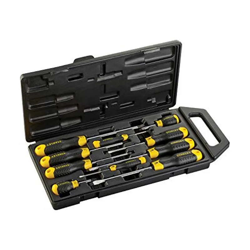 Stanley Juego destornilladores plano y Phillips Cushion Grip 10pz