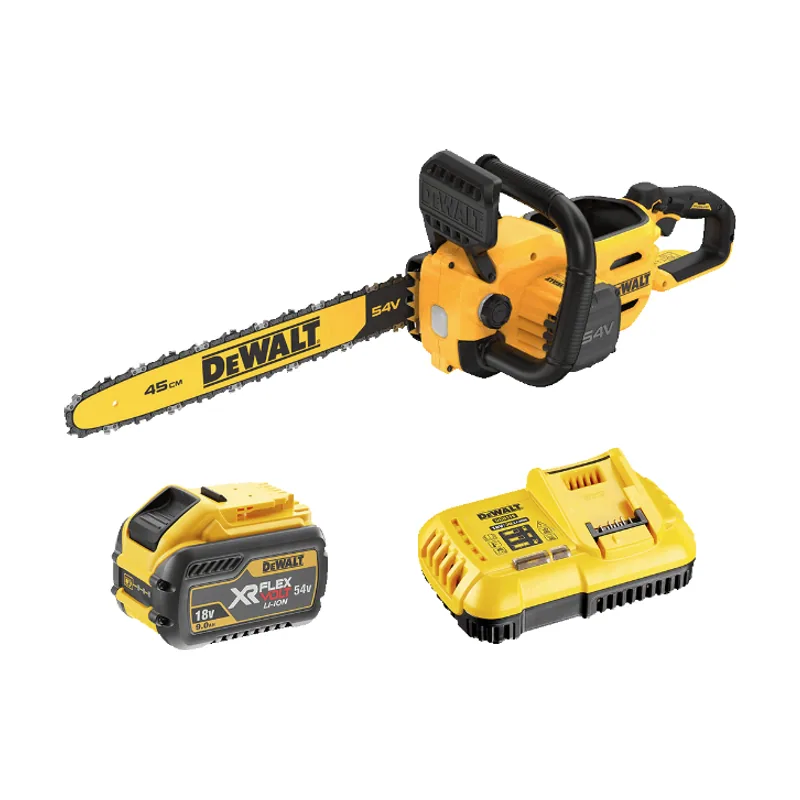DeWalt Motosierra 45cm + Bateria Flexvolt 9Ah + cargador DCMCS574X1