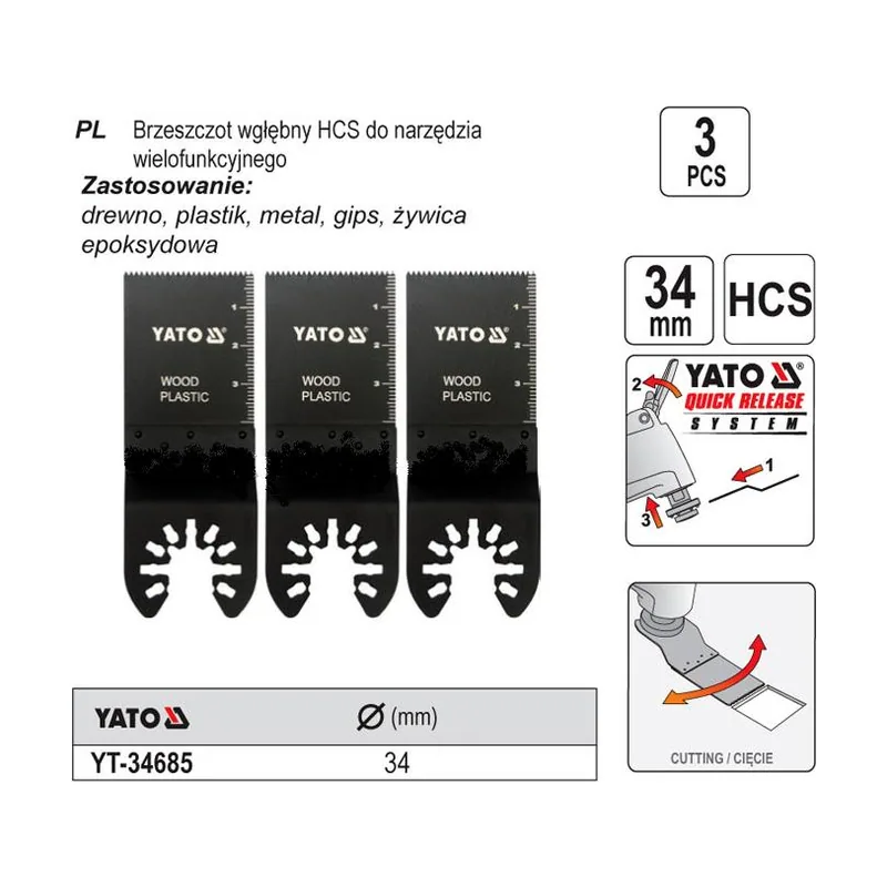 Yato YT-34685 accesorio para herramienta multifunción Juego de aspas