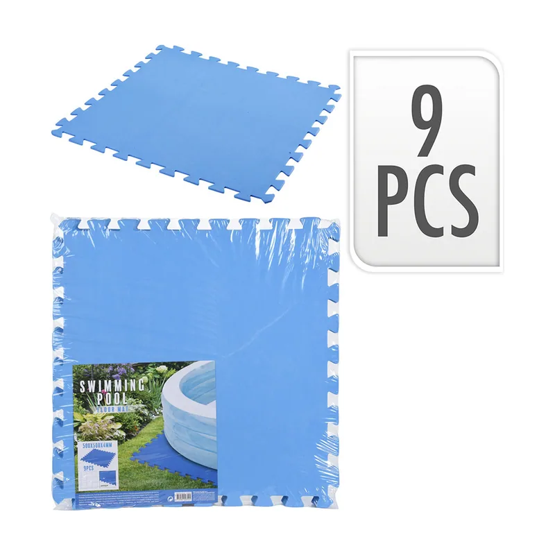 Bigbuy garden Suelo Protector para Piscinas Desmontables 50 x 50 cm 9 Unidades