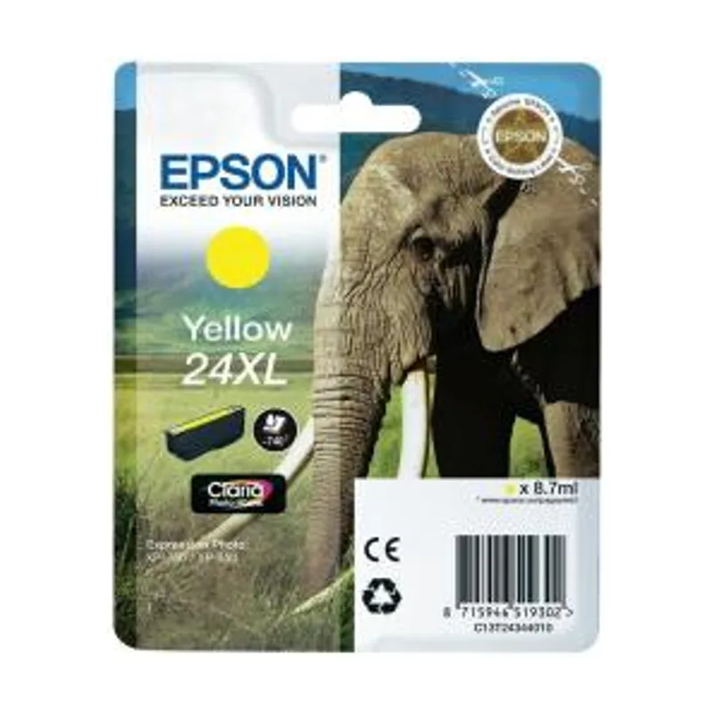 Epson Elephant Cartucho 24XL amarillo etiqueta RF