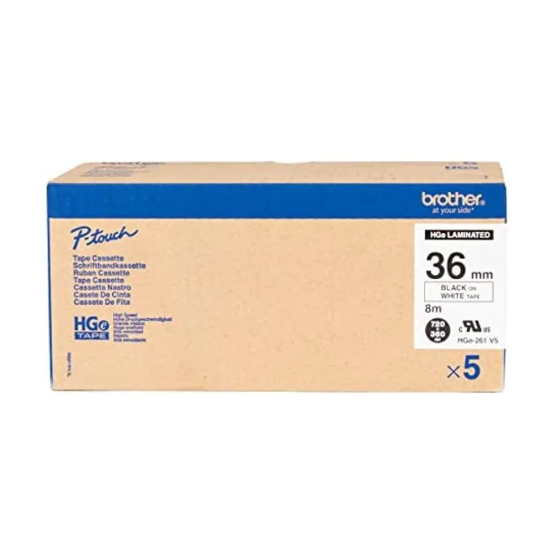 Brother cinta alta calidad 8m blanco/negro pack 5ud