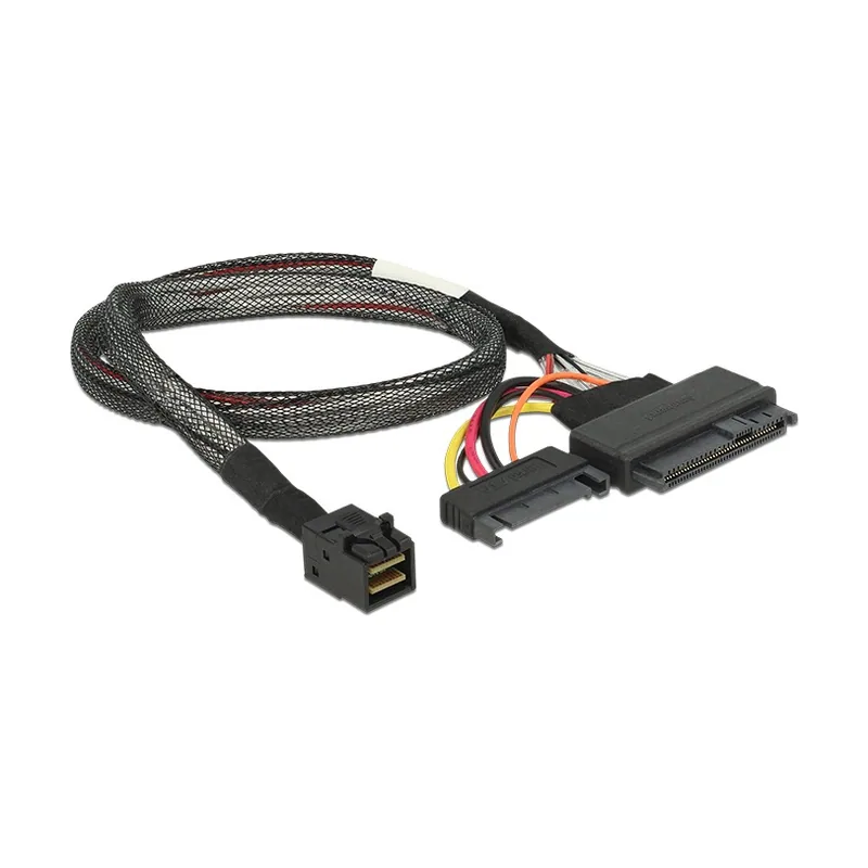 Delock Cable SFF-8643 macho a U.2 SFF-8639 macho y conector de alimentación SATA de 50 cm