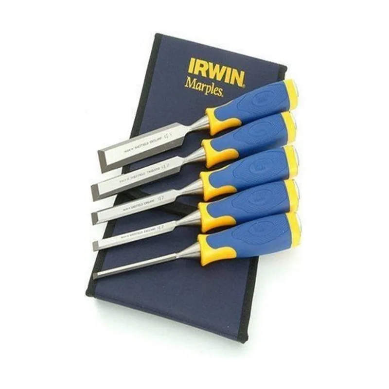 Irwin juego de cinceles para madera. bisel Acero s500 medidas 6,10,13,19,25mm con punta en mango de acero para martillo.