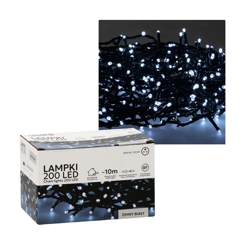 Extralink lampki led 200l zimny biały dł. 3 + 10 m wewn/zewn *9454