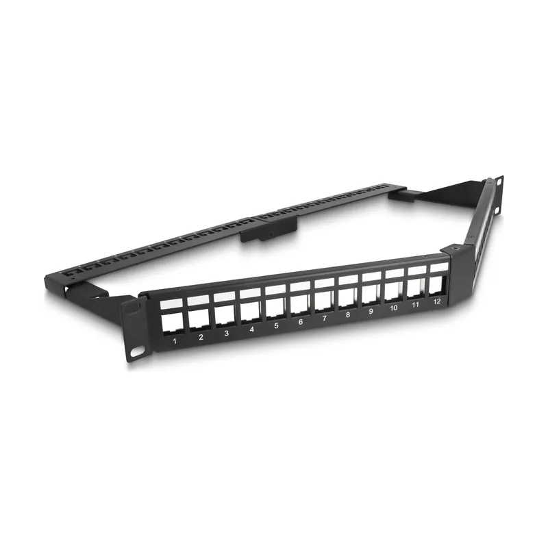 Delock Panel de conexión Keystone de 19" 24 puertos con protección contra tirones 1U en ángulo