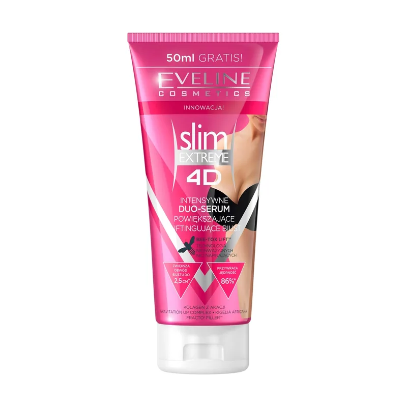 Eveline cosmetics Slim Extreme 4D Serum Intensivo Magnificación y Mejora de la Estructura del Busto Mezo Push-Up 200 ml