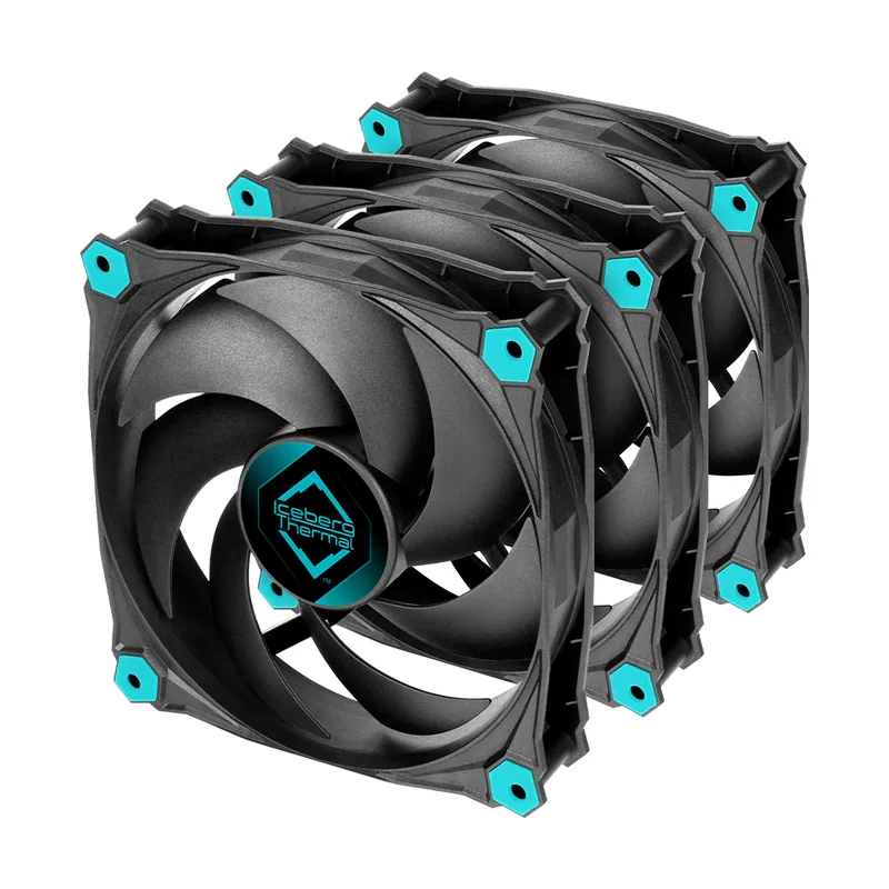 Iceberg Thermal IceGALE Silent Carcasa del ordenador Ventilador 12 cm Negro 3 pieza s