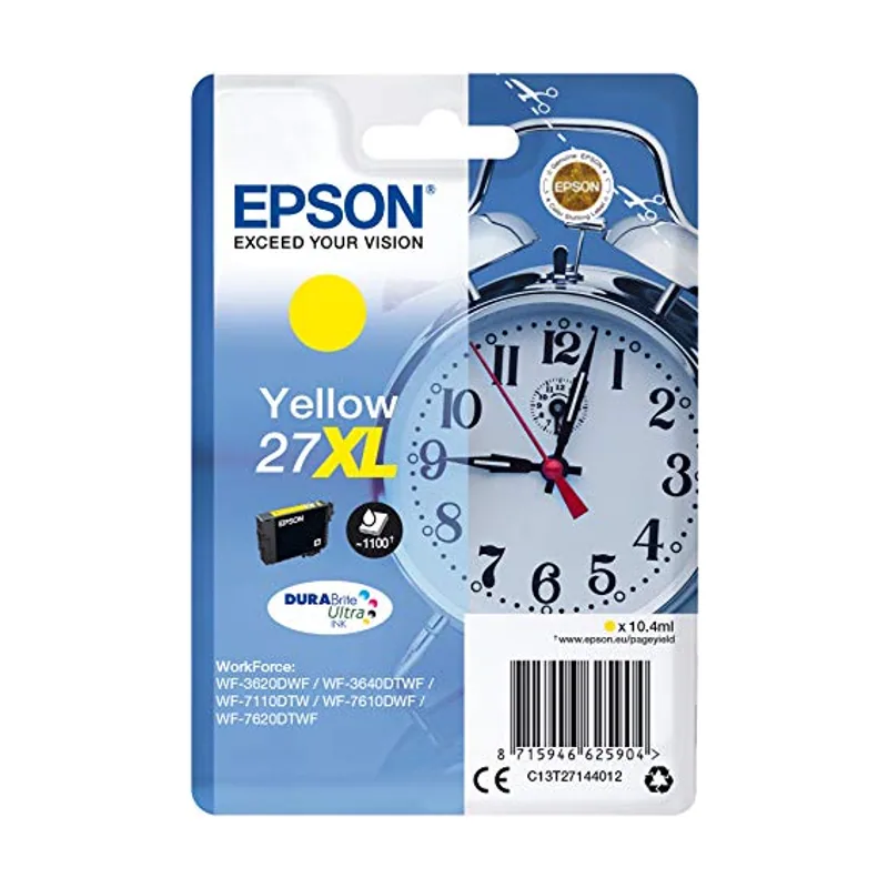 Epson Alarm clock Singlepack Yellow 27XL DURABrite Ultra Ink