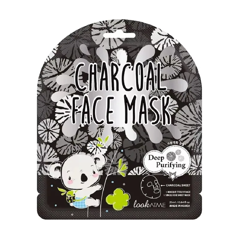 Look at me, look at me, charcoal, purifying, sheet mask, for face, 25 ml
