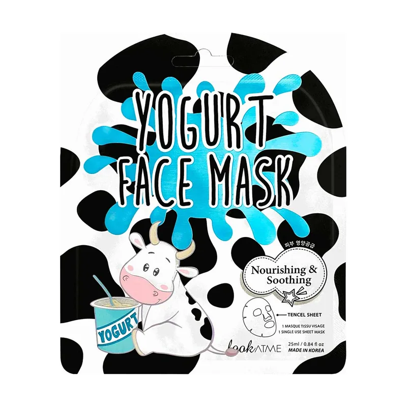 Look at me, yogurt, nourishing, sheet mask, for face, weekly or as needed, 25 ml