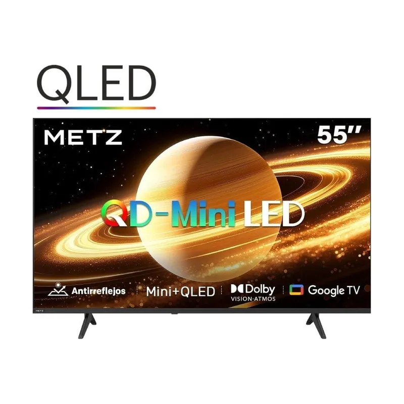 Metz TV （ ）4K QLED Mini LED Smart TV HDR 10+ MEMC Pantalla mate antirreflejos with Chromecast Google TV Local Dimming Dolby Audio & Vision & Atmos Modo Juego（ MNH7000Z 2026 modelo）