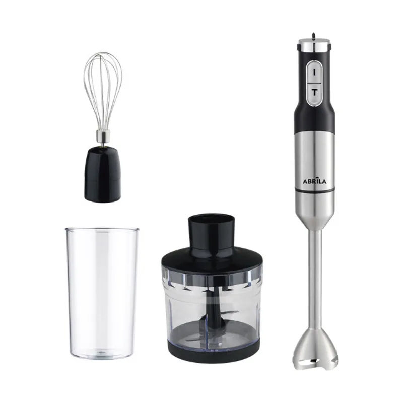 Abrila mano amur 1500w dc negro/niquel 2vel ajustables cuchillas ac.inox.vaso+picador+batidor desmontable 41,5x6,5x6,5cm