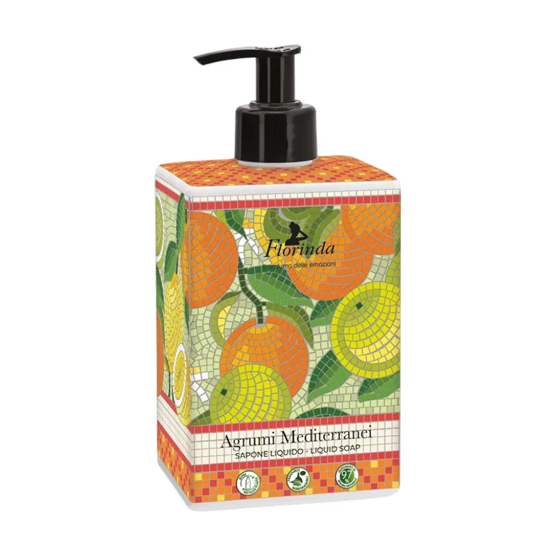 Florinda Mosaik Agrumi Mediterranei Jabón líquido en dispensador de bomba 500 ml
