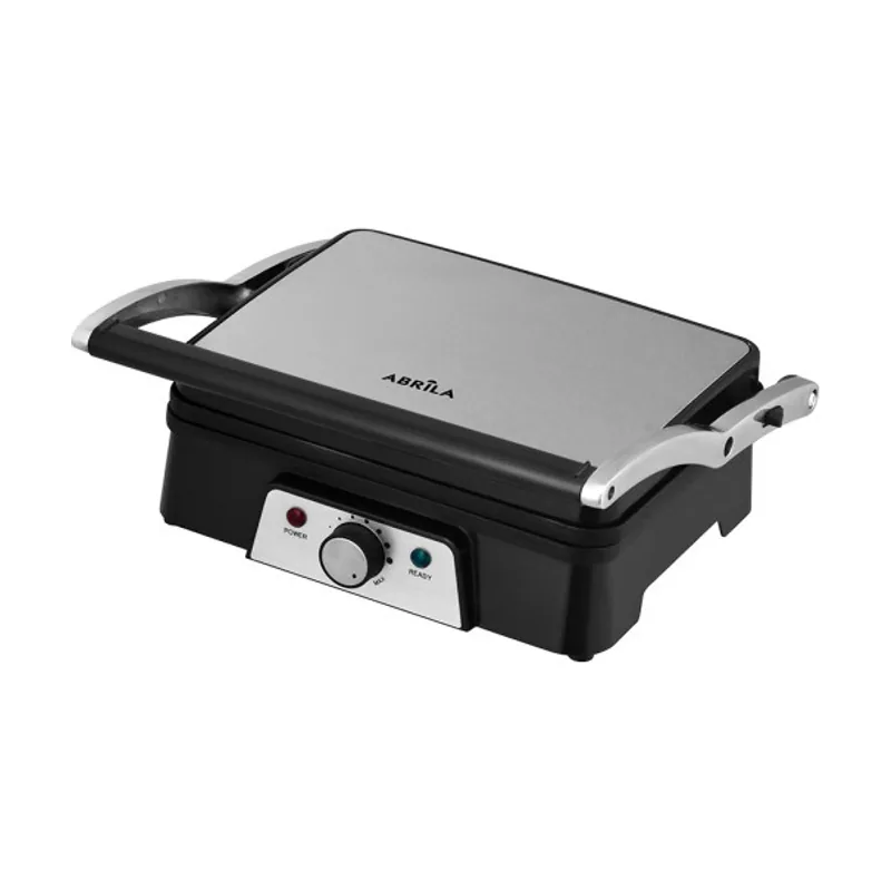 Abrila Grill parrilla marques 1600w negro/acero apertura180º placa 29x23cm antiadh.ac.inox.tacto frio 15,5x33x30cm