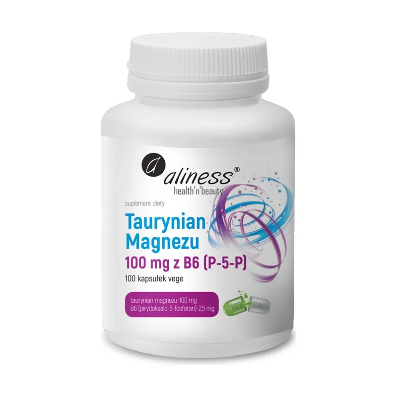Aliness taurynian magnezu 100mg + b6 x 100 kaps.