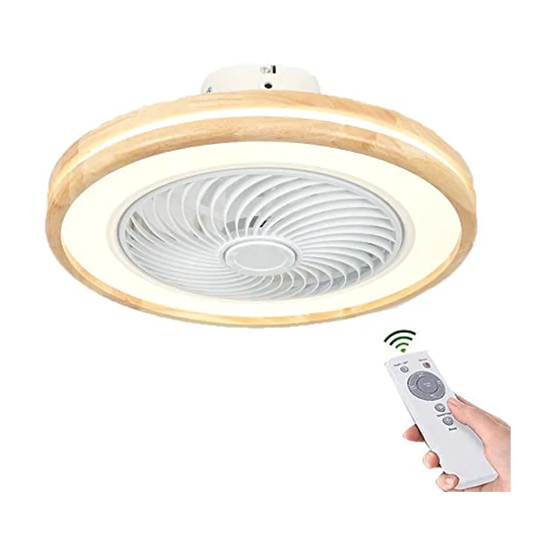 Poly Cylele Mgg Madera Ventilador De Techo con Luz Reversible Ventilador Techo con Luz Silencioso con Mando Distancia Dimerizable Ventilador De Techo Luz Dormitorio Sala Comedor,A