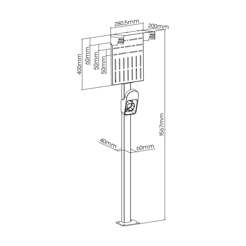 Maclean MCE456 Soporte Externo para Cargadores de Vehículos Eléctricos y PHEV