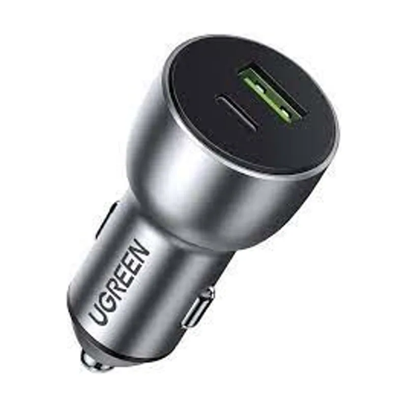 Ugreen 60980 cargador de dispositivo Universal Plata Encendedor de cigarrillos Carga rápida Auto