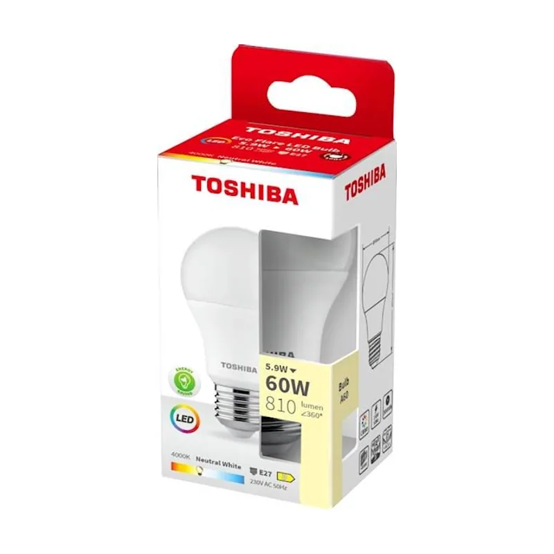 Toshiba Bombilla led ecoflare a60 e27