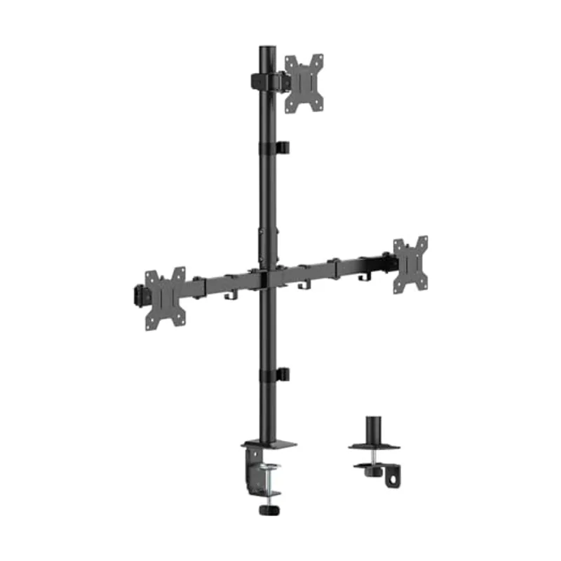 LogiLink Soporte de Escritorio para Monitor de 3 Pantallas de 17 a 27 Pulgadas