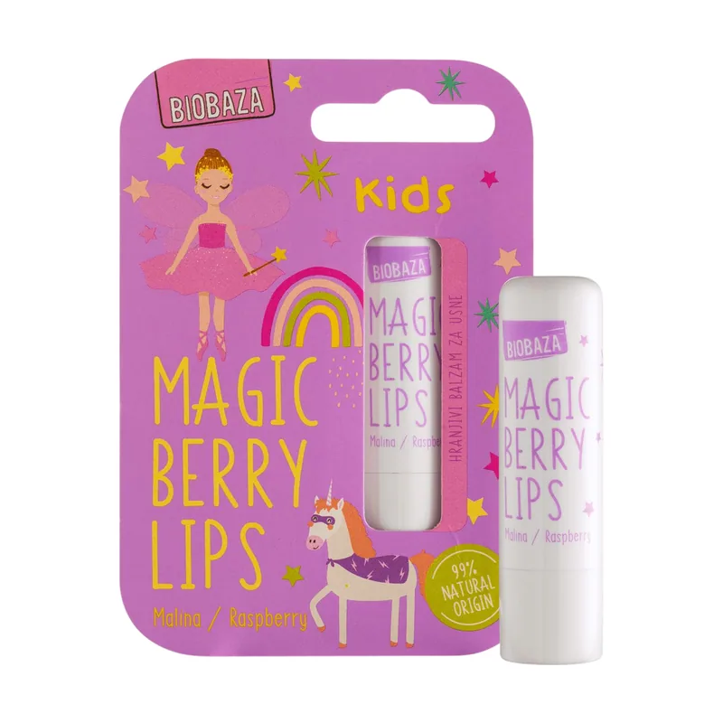 Biobaza Bálsamo labial natural con sabor a bayas para niños