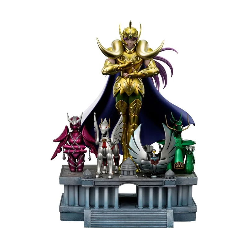 Iron Studios Estatua coleccionable a escala 1/10 de Aries Mu Deluxe Saint Seiya de lujo