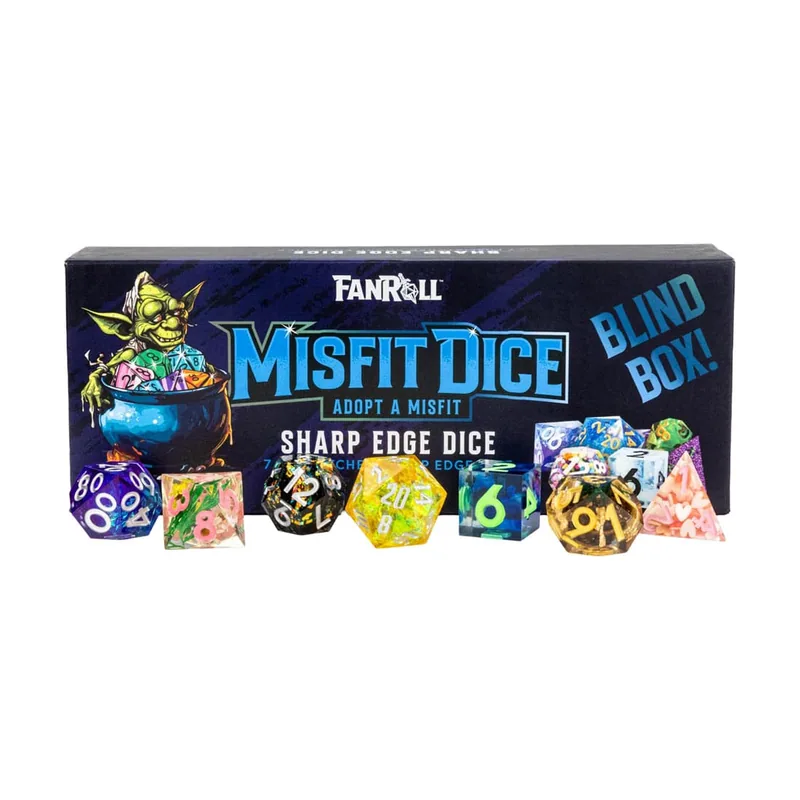 Fanroll Misfit adopt a misfit pack de dados blind box sharp edge dice surtido 12