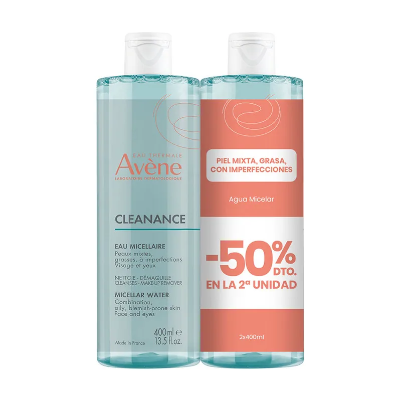 Avene AGUA micelar desmaquillante pack 2 x 400 ml