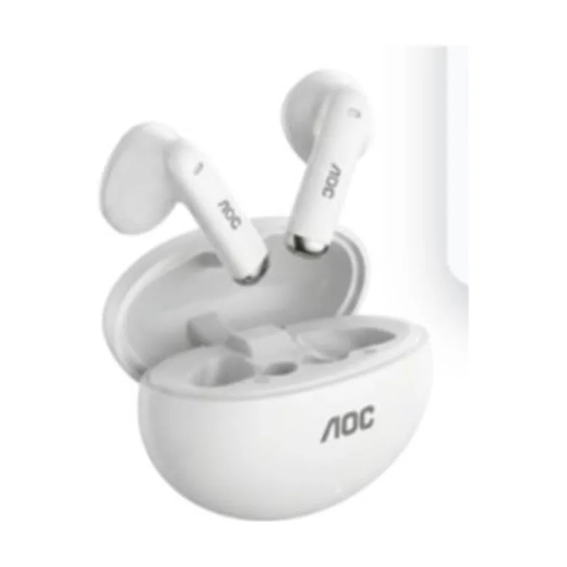 AOC Auricular intrauditivo bluetooth act1501wt tws ipx4 mic blanco reproduccion 20h carga usb-c tact