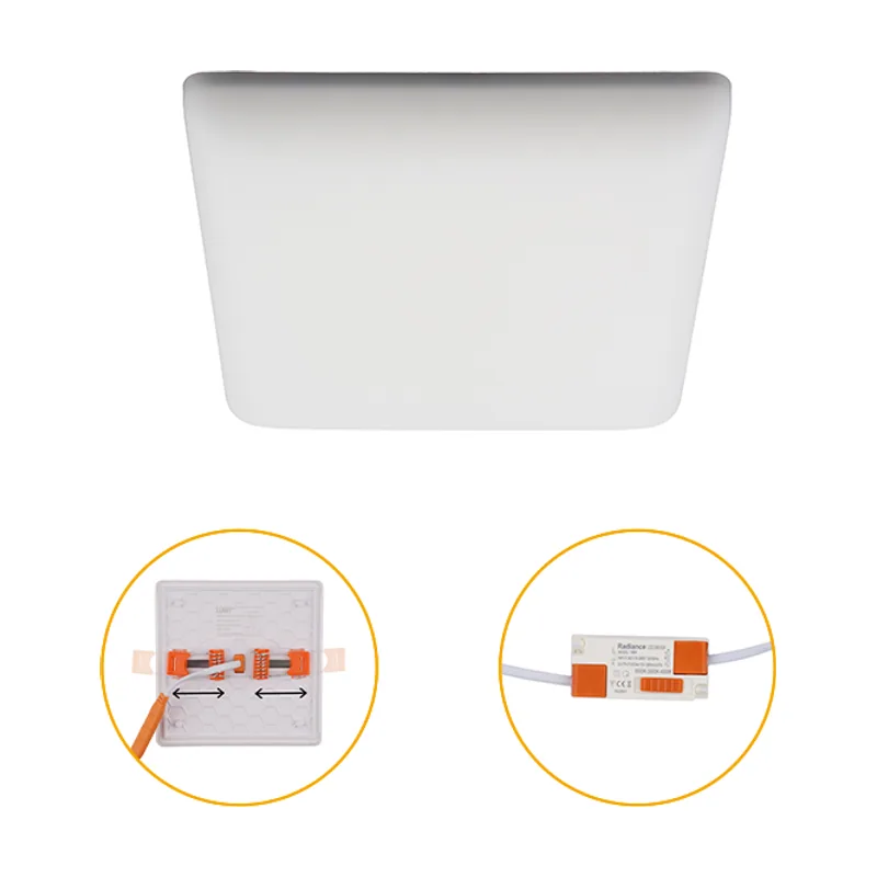 Lumit Downlight empotrable rupia cct cuadrado 18w led 2000lm 3000-4000-6500k l.12xan.12xal.2cm