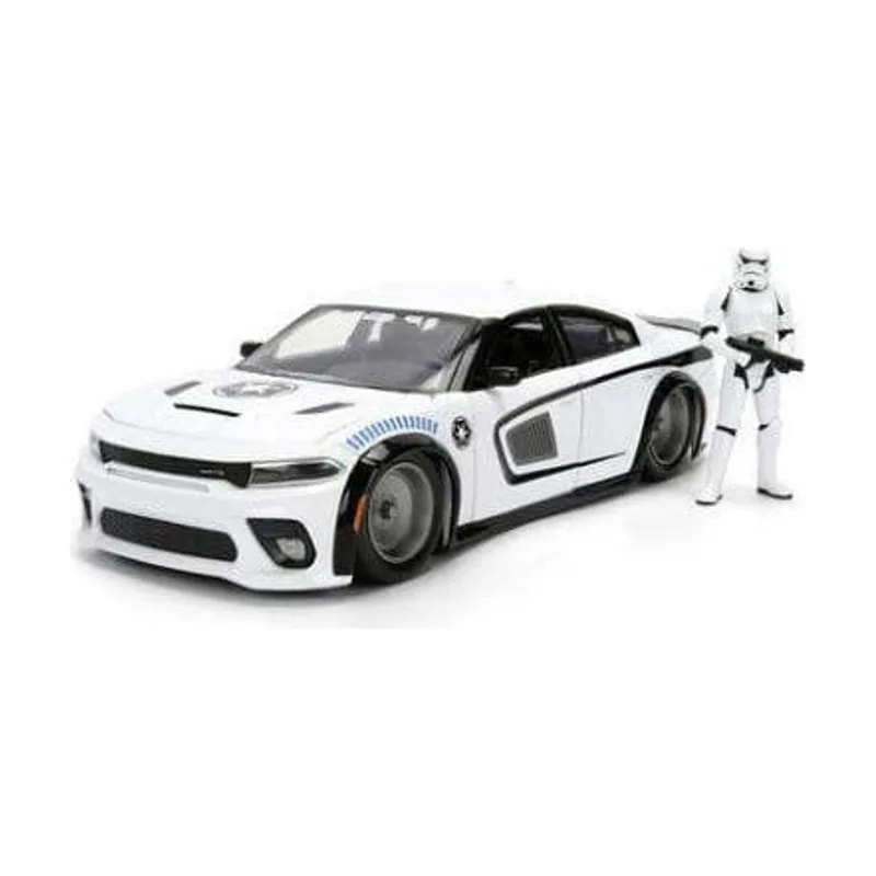 Jada Toys Star Wars Stormtrooper Dodge Charger SRT Hellcat 1:24 Die-Cast Coche con Figura