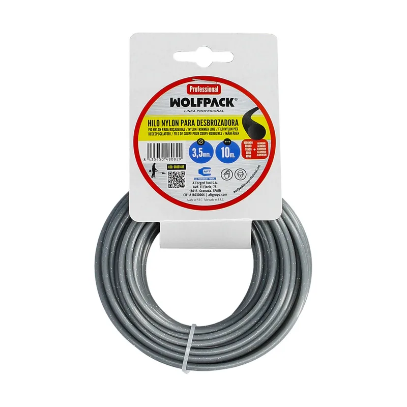 Wolfpack linea profesional Hilo nylon/aluminio redondo profesional ø 3,5 mm. rollo 10 metros