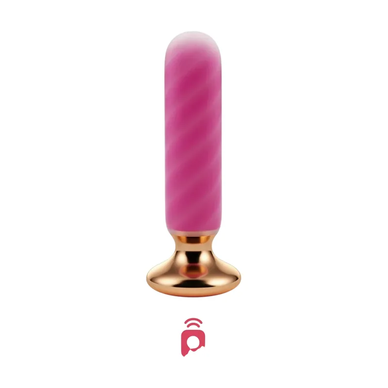 Honey play box, rose twister, vibrating anal plugs, 10 vibrating modes, hands-free remote, curved, usb rechargeable, abs+medical silicone, 12.95 × 3.00 cm, pink
