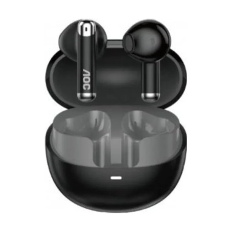 AOC Auricular intrauditivo bluetooth act2504bk tws anc mic negro reproduccion 28h carga usb-c tactil