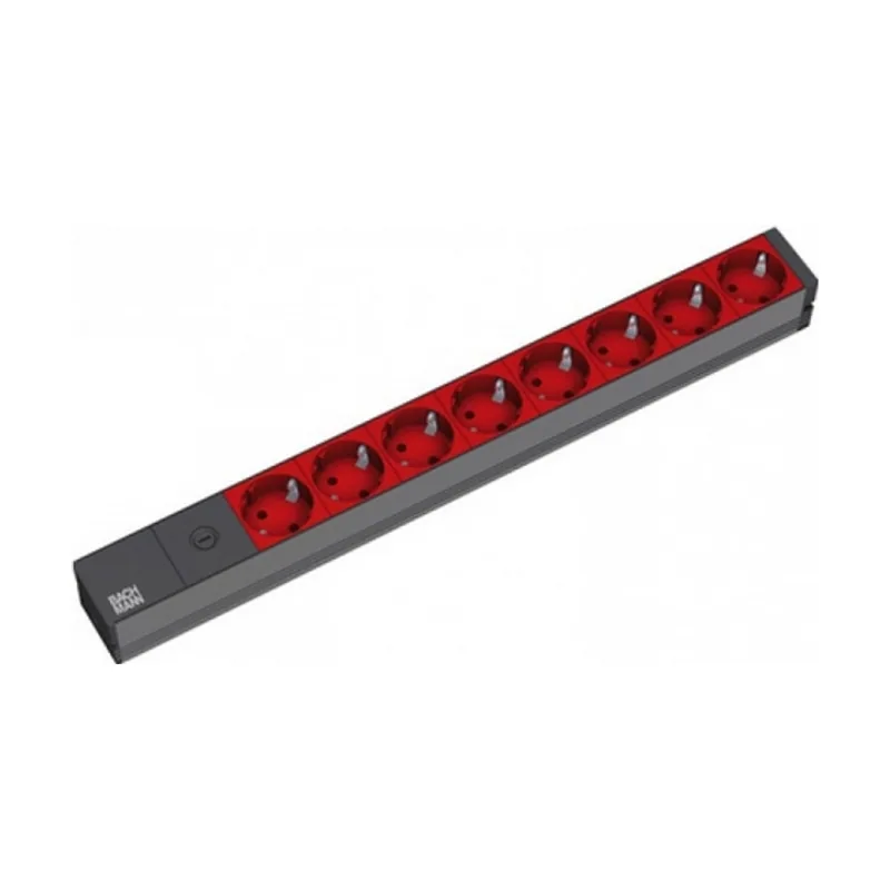 Bachmann 19" 2m 8x Schuko H05VV-F 3G 1.00mm² base múltiple 8 salidas AC