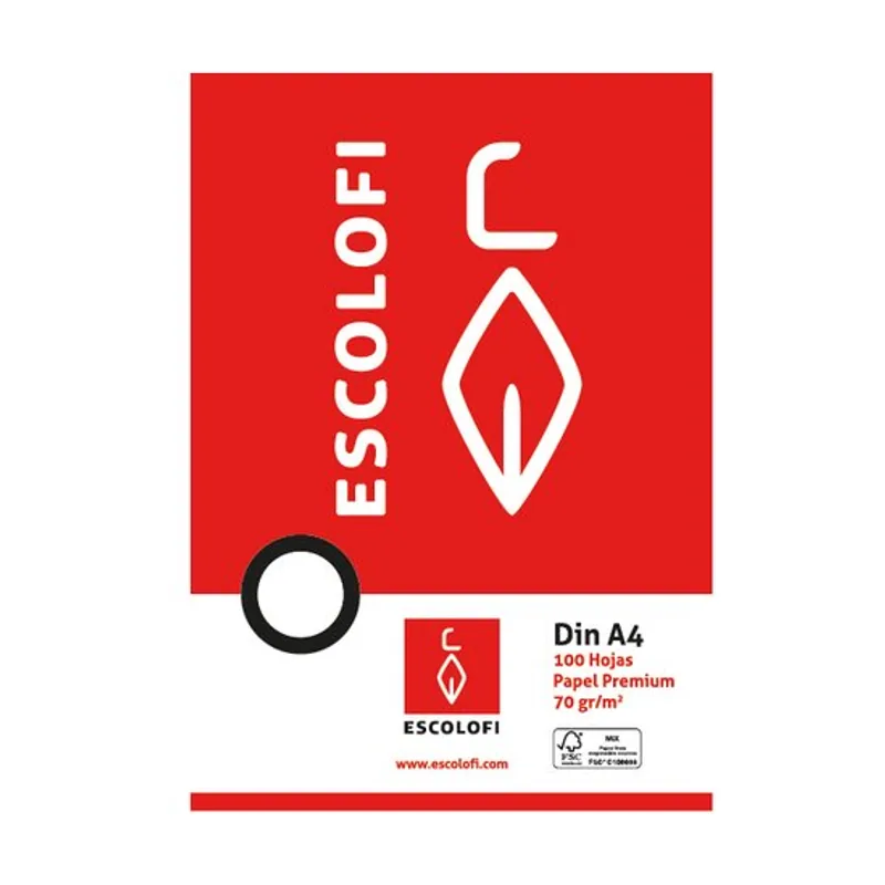 Escolofi 5 Papel A4 100h 70gr CUADRIC.4x4 C/MARGEN