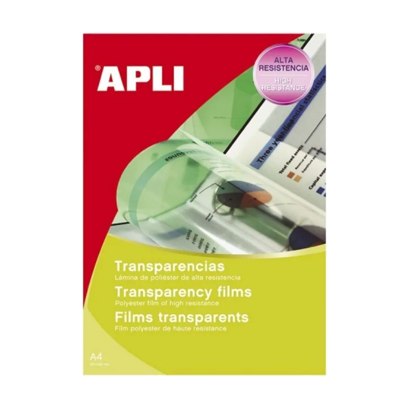 Apli pack con 100 transparencias de poliester a4