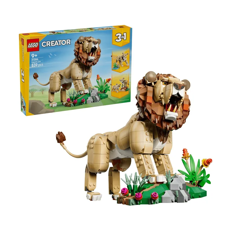 Lego Creator 3en1 Fauna Salvaje León Majestuoso de Juguete