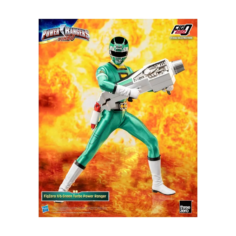 Threezero Power Rangers Turbo Figura de acción FigZero Green Turbo Ranger escala 1:6