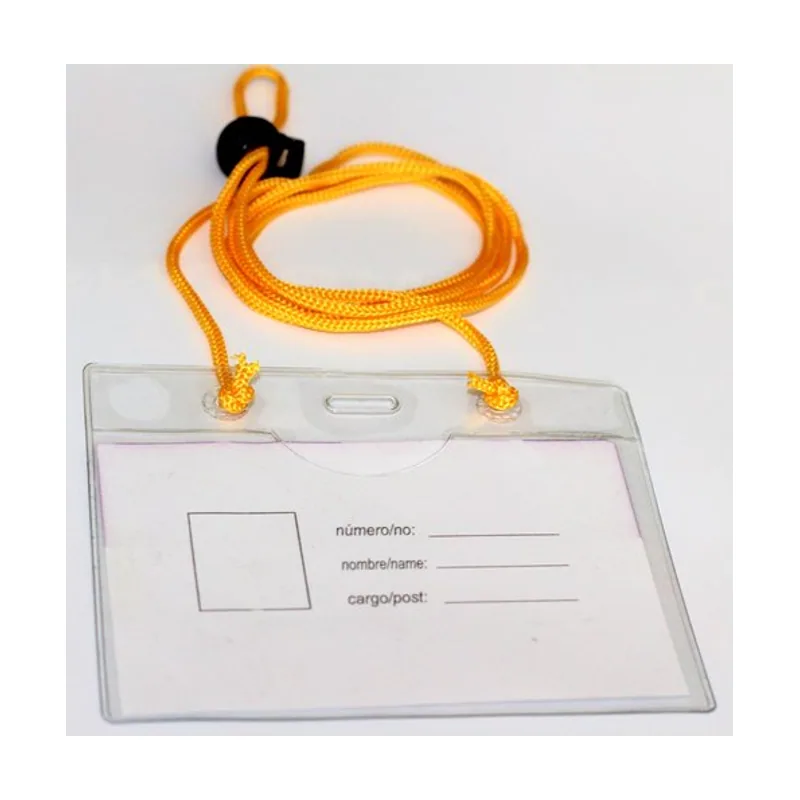 Iberplas Funda distintivo pvc 200µ pl.nj.con cordon ajustable 65x105mm paquete de 50