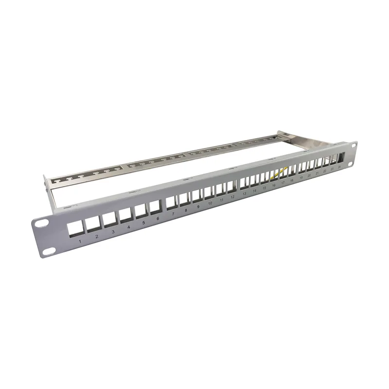 Helos 19" Modultr?ger Keystone 1 HE 24 Port Entlastungsschiene grau 371981