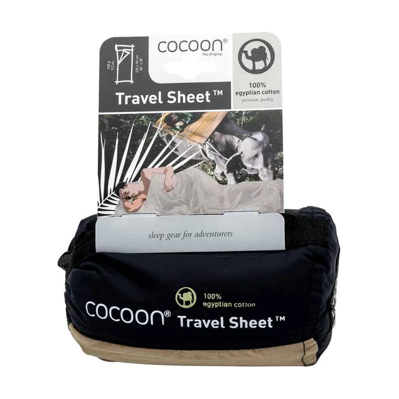 Cocoon TravelSheet Saco de dormir rectangular Algodón Caqui