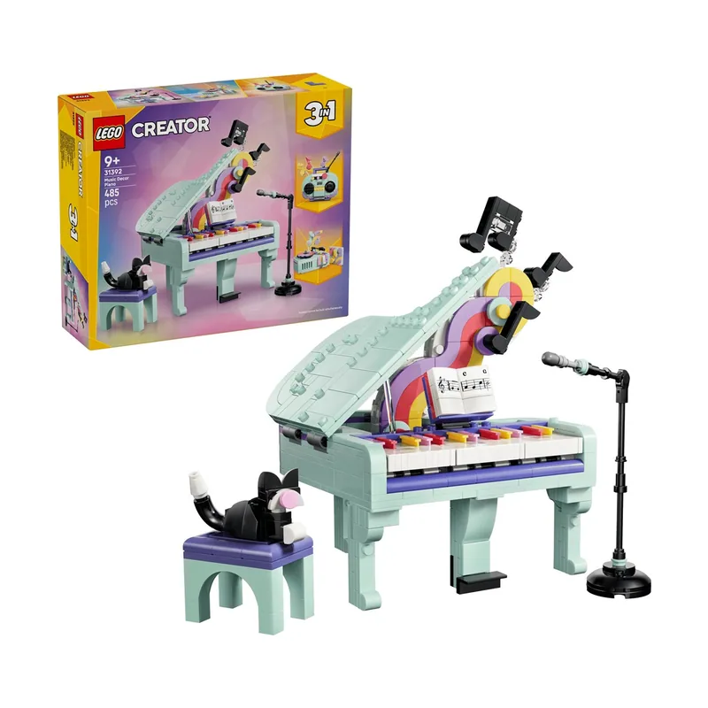 Lego Creator 3en1 Piano Musical Decorativo con Gato de Juguete