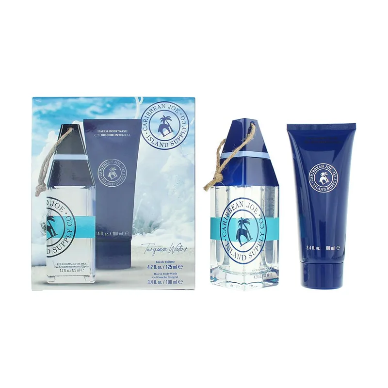 Caribbean joe turquoise waters gift set edt + hair & body wash